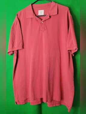 J. Crew Mens Coral-Pink Polo XXL Dress Collared Shirt Cotton Pique SS India XX-L